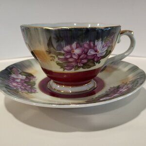 Vintage Lefton China Porcelain Hand Painted Floral Tea cup and saucer set